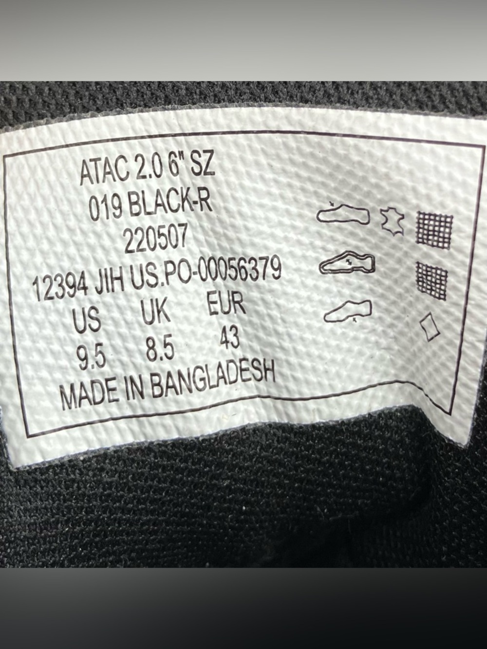 5.11 Tactical Men’s Size 9.5 ATAC 2.0 6” Side Zip Black Tactical Work Boots - Picture 11 of 12